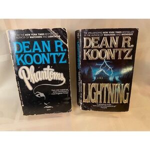 Dean R Koontz Phantoms and Lightning Vintage Paperback Book Lot Berkley 1980s
